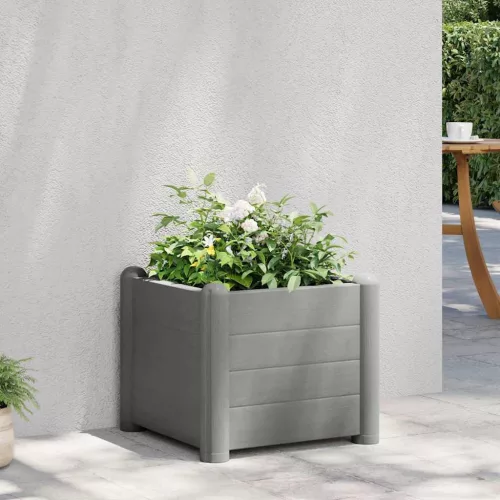 vidaXL kőszürke kerti PP magaságyás 43 x 43 x 35 cm