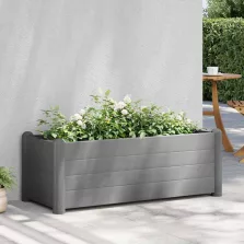 vidaXL kőszürke kerti PP magaságyás 100 x 43 x 35 cm