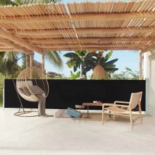   vidaXL fekete behúzható oldalsó terasznapellenző 117 x 600 cm