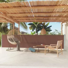   vidaXL barna behúzható oldalsó terasznapellenző 117 x 600 cm