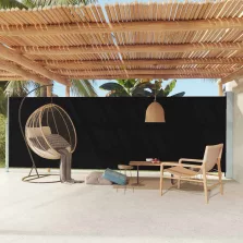   vidaXL fekete behúzható oldalsó terasznapellenző 180 x 600 cm
