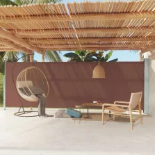   vidaXL barna behúzható oldalsó terasznapellenző 180 x 600 cm