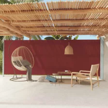   vidaXL piros behúzható oldalsó terasznapellenző 200 x 600 cm