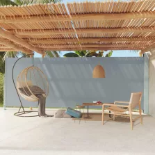   vidaXL szürke behúzható oldalsó terasznapellenző 200 x 600 cm