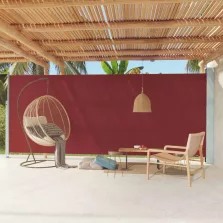   vidaXL piros behúzható oldalsó terasznapellenző 220 x 600 cm