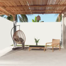   vidaXL krémszínű behúzható oldalsó napellenző 200 x 600 cm