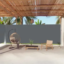   vidaXL antracitszürke behúzható oldalsó napellenző 220 x 1000 cm