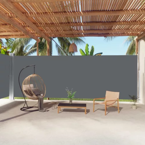 vidaXL antracitszürke behúzható oldalsó napellenző 220 x 1000 cm