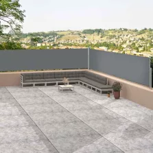   vidaXL antracitszürke behúzható oldalsó napellenző 117 x 1200 cm