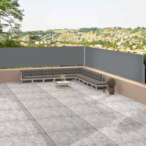 vidaXL antracitszürke behúzható oldalsó napellenző 117 x 1200 cm