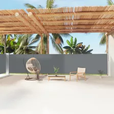   vidaXL antracitszürke behúzható oldalsó napellenző 160 x 1200 cm