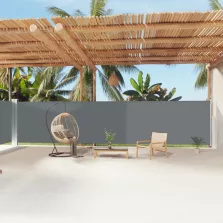   vidaXL antracitszürke behúzható oldalsó napellenző 180 x 1200 cm