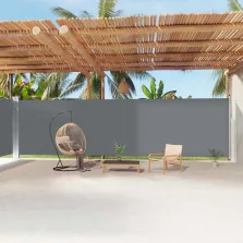   vidaXL antracitszürke behúzható oldalsó napellenző 220 x 1200 cm
