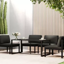  vidaXL antracitszürke alumínium kültéri étkezőasztal 120 x 60 x 66 cm