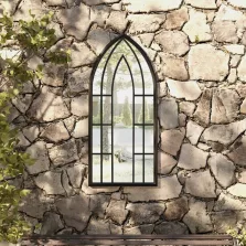   vidaXL fekete vas kerti tükör kültéri használatra 100 x 45 cm