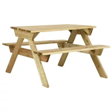   vidaXL impregnált fenyőfa piknikasztal padokkal 110 x 123 x 73 cm