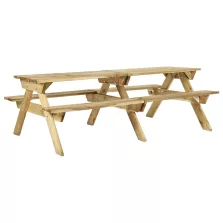   vidaXL impregnált fenyőfa piknikasztal padokkal 220 x 122 x 72 cm