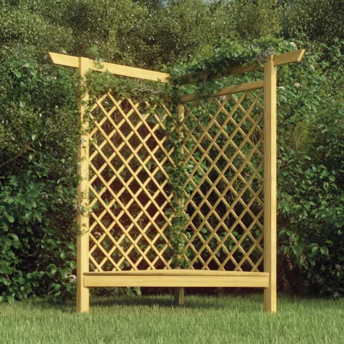 vidaXL impregnált fenyőfa sarokpergola paddal 166 x 81 x 174 cm