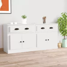 vidaXL 2 db fehér szerelt fa tálalószekrény