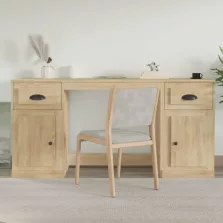   vidaXL sonoma tölgy színű szerelt fa íróasztal szekrénnyel
