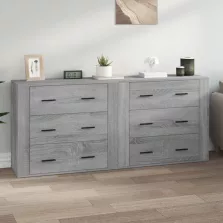   vidaXL 2 db szürke sonoma színű szerelt fa tálalószekrény