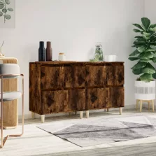   vidaXL 2 db füstös tölgy színű szerelt fa tálalószekrény 60x35x70 cm