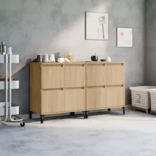   vidaXL 2 db sonoma tölgy színű szerelt fa tálalóasztal 60 x 35 x 70 cm