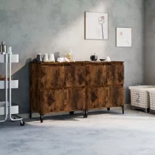   vidaXL 2 db füstös tölgy színű szerelt fa tálalószekrény 60x35x70 cm