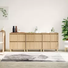   vidaXL 3 db sonoma tölgy színű szerelt fa tálalóasztal 60 x 35 x 70 cm