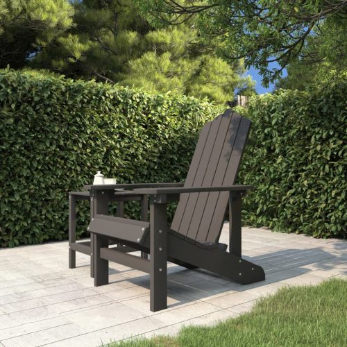 vidaXL antracitszürke HDPE kerti adirondack szék