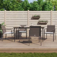   vidaXL 4 db barna polyrattan kerti szék párnával 56x59x84 cm