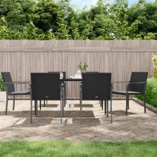   vidaXL 6 db fekete polyrattan kerti szék párnával 56x59x84 cm