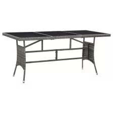 vidaXL szürke polyrattan kerti asztal 170 x 80 x 74 cm