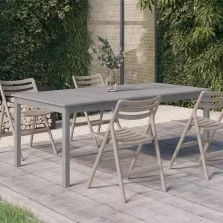   vidaXL szürke tömör akácfa kerti asztal 200 x 100 x 75 cm