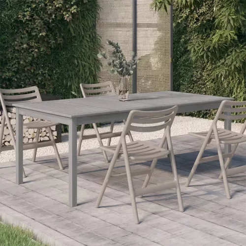 vidaXL szürke tömör akácfa kerti asztal 200 x 100 x 75 cm