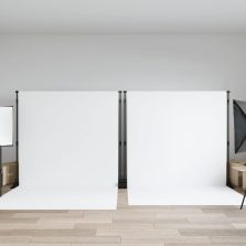 vidaXL 2 db fekete acél háttérállvány 305 x 243 cm