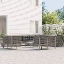   vidaXL 13 részes szürke polyrattan kerti ülőgarnitúra párnákkal