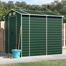   vidaXL zöld horganyzott acél kerti fészer 191 x 215 x 198 cm