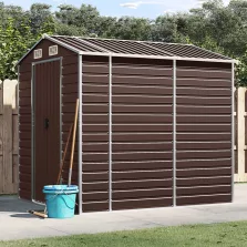   vidaXL barna horganyzott acél kerti fészer 191 x 215 x 198 cm
