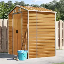   vidaXL világosbarna horganyzott acél kerti fészer 191 x 130 x 198 cm