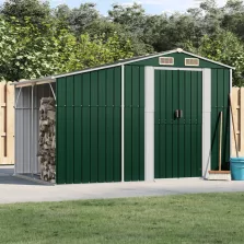   vidaXL zöld horganyzott acél kerti fészer 277 x 192,5 x 179 cm