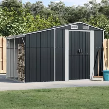   vidaXL antracitszürke horganyzott acél kerti fészer 277x192,5x179 cm