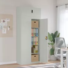   vidaXL világosszürke acél irattartó szekrény 90x40x220 cm