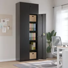 vidaXL fekete acél irattartó szekrény 90x40x240 cm