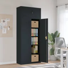   vidaXL antracitszürke acél irattartó szekrény 90x40x220 cm