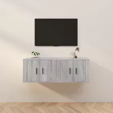   vidaXL 2 db szürke sonoma falra szerelhető TV-szekrény 57x34,5x40 cm