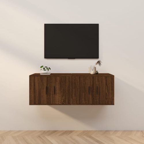 vidaXL 2 db barna tölgyszínű fali TV-szekrény 57x34,5x40 cm