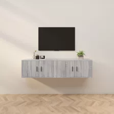   vidaXL 2 db szürke sonoma falra szerelhető TV-szekrény 80x34,5x40 cm