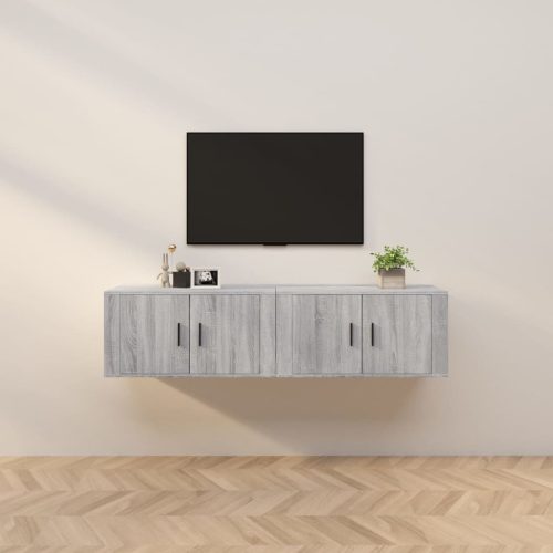 vidaXL 2 db szürke sonoma falra szerelhető TV-szekrény 80x34,5x40 cm