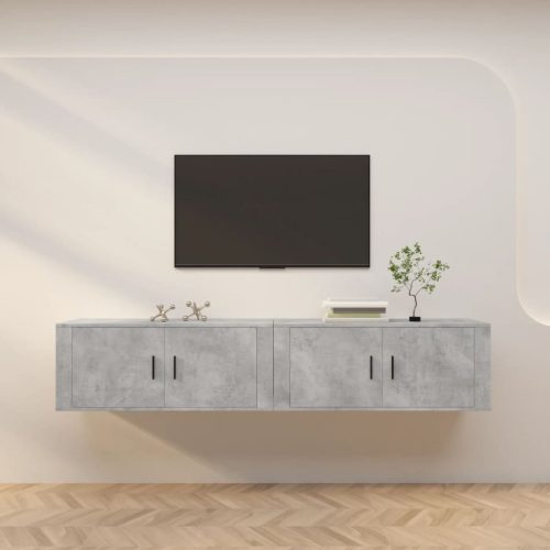 vidaXL 2 db betonszürke fali TV-szekrény 100 x 34,5 x 40 cm